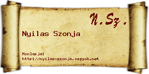 Nyilas Szonja névjegykártya